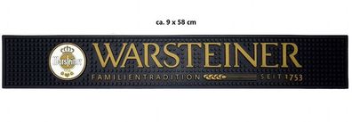 Warsteiner Barmatte Gummimatte Bar Unterlage Untersetzer - schwarz ca 58 x 9cm