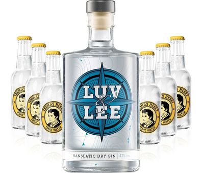 Luv & Lee Hanseatic Dry Gin Tonic Set - Luv & Lee Gin 0,5l (43% Vol) + 6x Thom