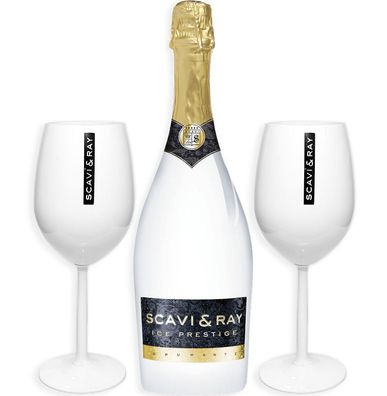 Scavi & Ray ICE Prestige Spumante Cuvee 0,75l (10,5% Vol) + 2x ICE Gläser -[Ent