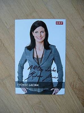 ORF Fernsehmoderatorin Yvonne Lacina - handsigniertes Autogramm!!!