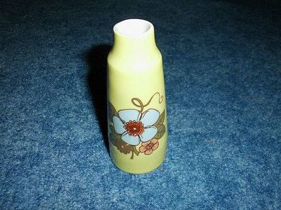 schöne alte Vase aus DDR Zeiten-gelb mit Blume
