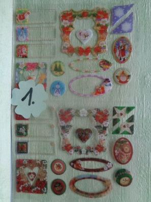 Weihnachten Epoxy Stickerbogen Weihnachten Ecken Rahmen Ornamente --- Auswahl ---