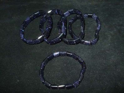 1 Stück Blaufluß (synth.) Armband -Edelsteine-Schmuck-Heilsteine-Mineralien-