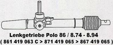 NEU + Lenkgetriebe > Audi 50 [ 86 ] - ( 9.73 - 8.76 ) - VW Polo / Derby [ 86 / 8