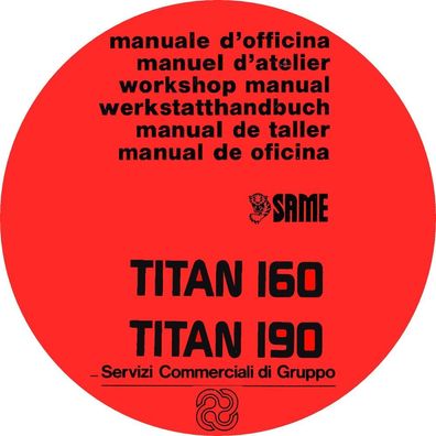 Same Titan 160 190 Werkstatthandbuch Reparaturanleitung 1993 Werkstatthandbuch