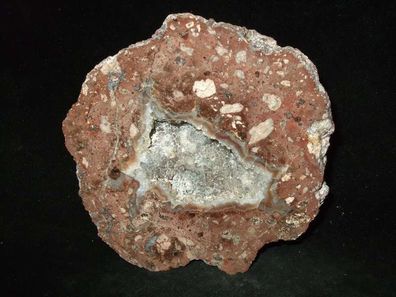 Achatgeode "Schneekopfkugel" mit Quarz, Bergkristall, Achat (Thüringen) -Mineralien-