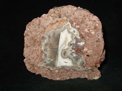 Achat-Porphyr-Geode Schneekopfkugel -Mineralien-Anschliffe-Geoden-Achatgeoden-