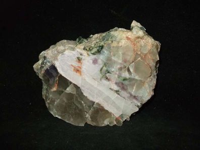 Pegmatit-Lepidolith-Quarz-Kunzit (Madagaskar)Anschliff -Mineralien-Heilsteine-