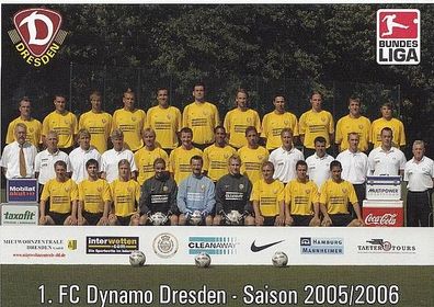 Mannschaftskarte Dynamo Dresden 2005-06 TOP + A22565