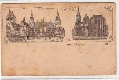 54019 Feldpost Ak Aachen Rathaus, Verwaltungsgebäude und Dom um 1915