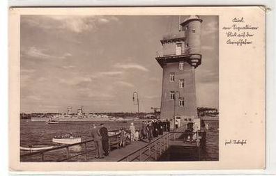 52405 Ak Kiel am Signalturm Blick auf den Kriegshafen 1936
