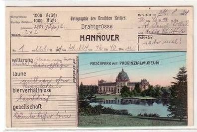 53453 Ak Hannover Maschpark mit Provinzialmueseum 1924
