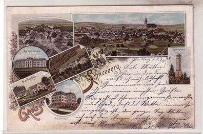 53836 Ak Lithographie Gruß aus Schneeberg 1898