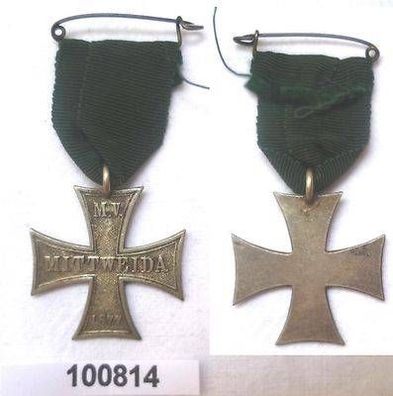 altes Abzeichen Reservistika Kreuz Militär Verein Mittweida 1877