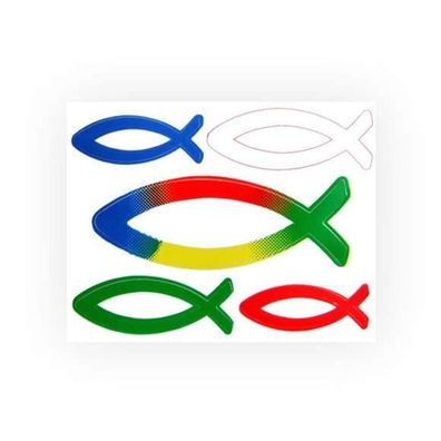 Autoaufkleber Aufkleber Set Fisch Fische Ichthys 5teilig christlich Jesus Christus