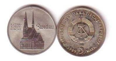 DDR Gedenk Münze 5 Mark Katharinenkirche Zwickau 1989