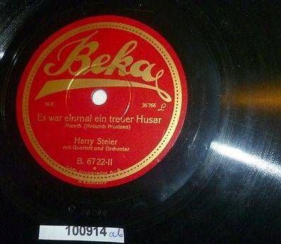 100914 Schellackplatte Beka "Es war einmal ein treuer Husar" u.a. um 1930