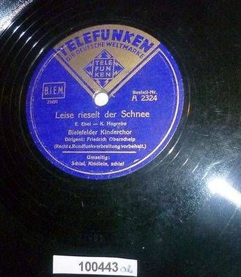 100443 Schellackplatte Telefunken Bielefelder Kinderchor um 1930