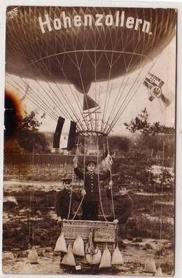 41496 Foto Ak Ballon Hohenzollern "Burg in Sicht!" 1913