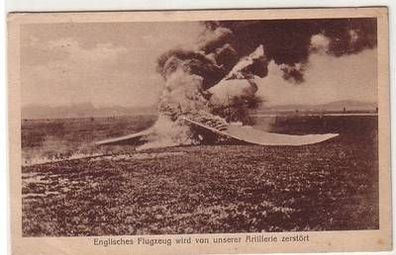 53473 Feldpost Ak Englisches Flugzeug wird von unserer Artillerie zerstört 1917