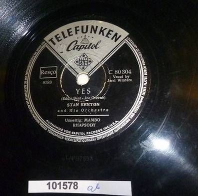 101578 Schellackplatte Telefunken "Yes" + "Mambo Rhapsody um 1930