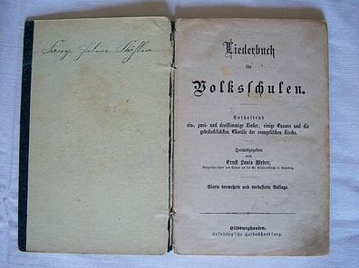 Liederbuch für Volksschulen von Ernst Louis Weber , Annaberg
