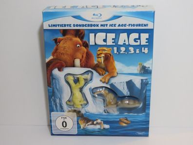 ICE AGE 1, 2, 3, & 4 - Limitierte Sonderbox mit 2 Figuren - Blu-ray