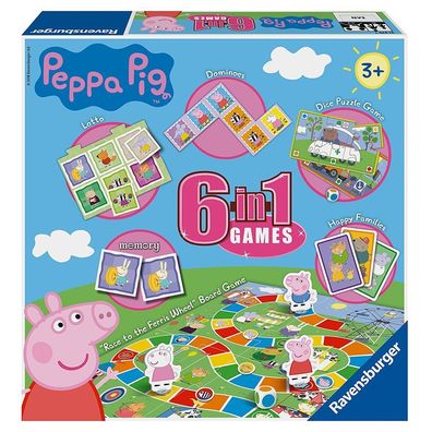 Spiele Box | 6 in 1 | Peppa Wutz | Peppa Pig | Ravensburger | Spielesammlung