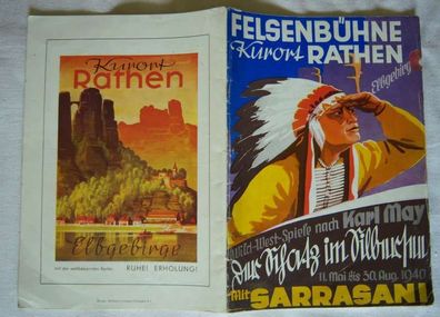 Felsenbühne Rathen , Wild West Spiele nach Karl May mit Sarrasani Mai - August 1940