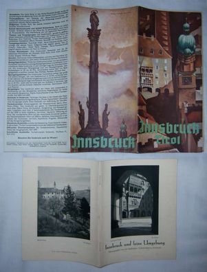 Reiseprospekt + Reiseführer Innsbruck und seine Umgebung von 1939