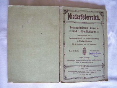 Reiseführer Niederösterreich , Wien 1908 , mit 4 Kunstdruck - u. 110 Textbildern