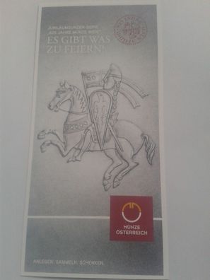 Folder für Original 1,5 euro 2019 Österreich Leopold Neue Serie 800 Jahre Münze Wien