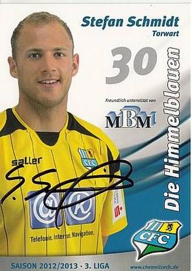 Stefan Schmidt Chemnitzer FC 2012-13 Autogrammkarte + A23290