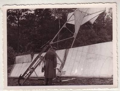 40138 Foto abgestürztes Segelflugzeug im 1. Weltkrieg