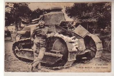 53500 Ak Camp de Mailly französischer Panzer nach dem Angriff um 1915