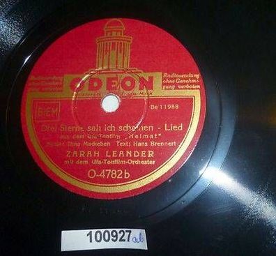 100927 Schellackplatte Odeon "Drei Sterne sah ich scheinen" Zarah Leander