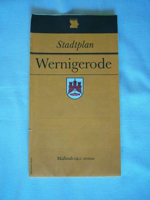 DDR - Stadtplan Wernigerode , Maßstab ca. 1 : 10000 von 1990