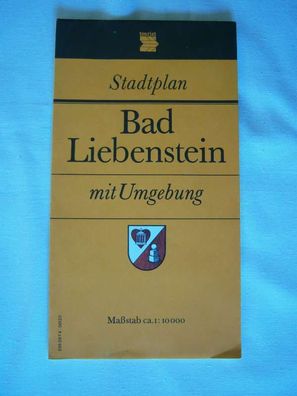 DDR - Stadtplan Bad Liebenstein mit Umgebung ca 1 : 10000 von 1990