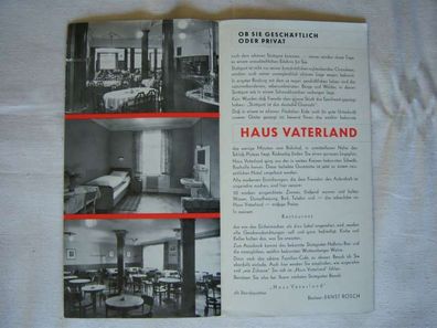Prospekt Hotel " Haus Vaterland " Stuttgart , 30er Jahre
