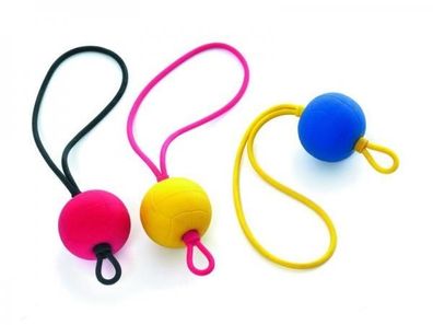 Flying Star Spielball Wasserspielzeug Schleuderball mit Schlaufe für Hunde blau gelb