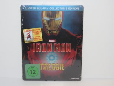 Iron ManTrilogie - Marvel - 3 Discs & Comic - Steelbook - Blu-ray - OVP