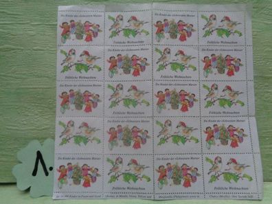 Stickerbogen" Briefmarken ohne Wert Fröhliche Weihnachten