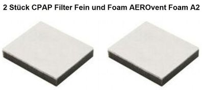 CPAP Filter Fein und Foam AEROvent Foam A2 Gerätefilter 2 Stück. NEU unbenutzt unbesc