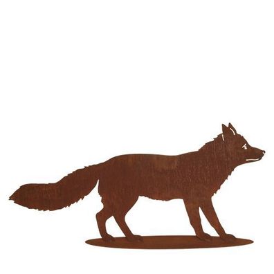 Fuchs Reineke 100 cm Edelrost Rost Metall Figur Rostfiguren Rostfigur Jagd Tier