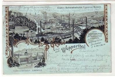 52514 Ak Lithographie Gruss aus dem Wupperthal 1902
