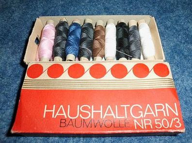 19 Spulen Nähgarn/ Sari Haushaltsgarn aus Haushaltsauflösung einer Schneiderin