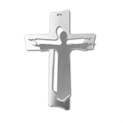 Kreuz Wandkreuz Auferstehung Auferstehungskreuz Metallkreuz Jesus Vordergrund 19cm