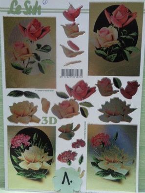 Kartenkunst 3D Stanzbogen Le Suh Metallgravur Blumen Rosen ---Auswahl---
