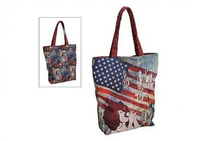Tasche USA JAZZ-DEKOR Textil 28 x 10 x 40 cm Magnetverschluss Einkaufstasche