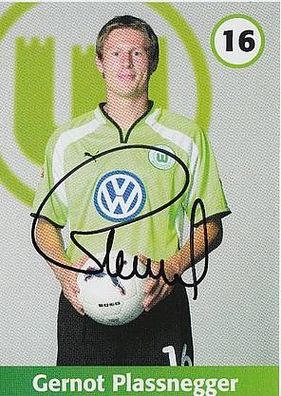 Gernot Plassnegger VFL Wolfsburg 2001-02 Autogrammkarte + A25234